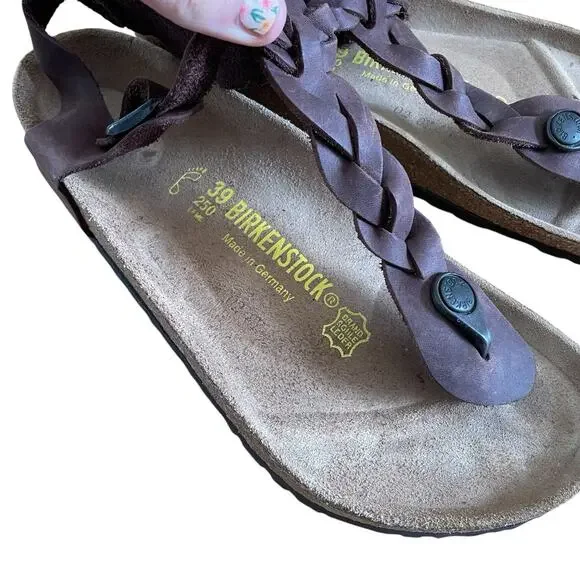 Birkenstock Kairo Braided Brown Oil Leather Sandals - 39 - Picture 10 of 10